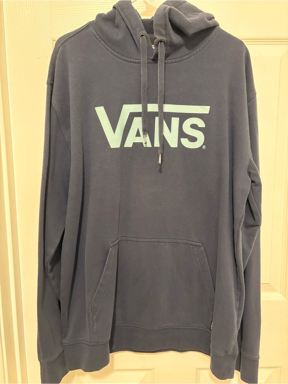 Vans Men's Navy Hoodie with Mint Logo